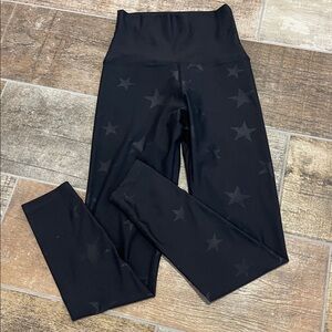 Starcycle Black Start Print High Rise Leggings Seamless Waistband Size Small S